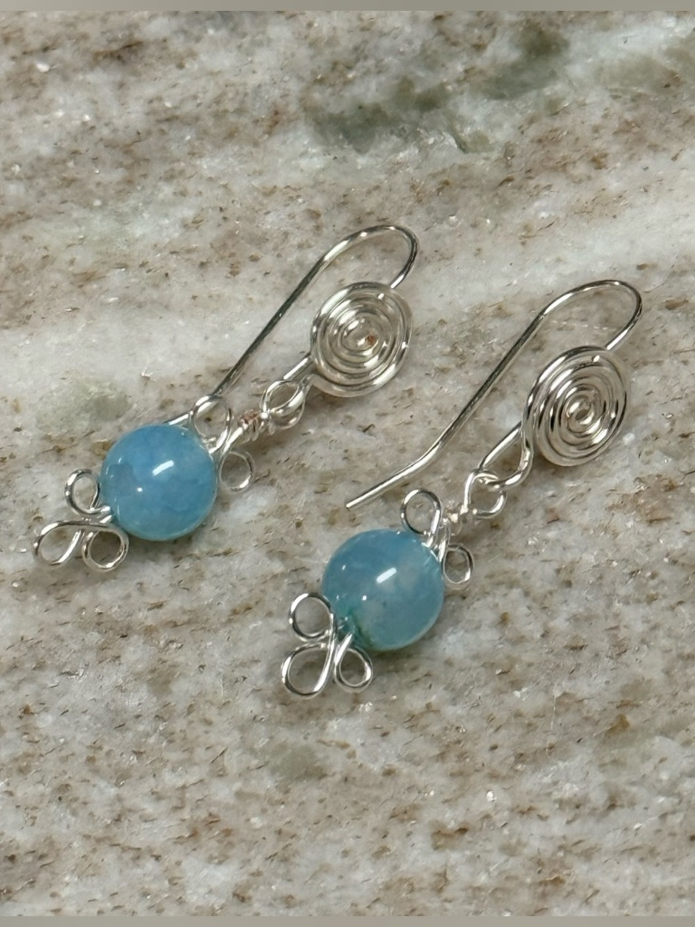 Interchangeable Gemstone Dangle Earrings - Cascading Labradorite & Agate